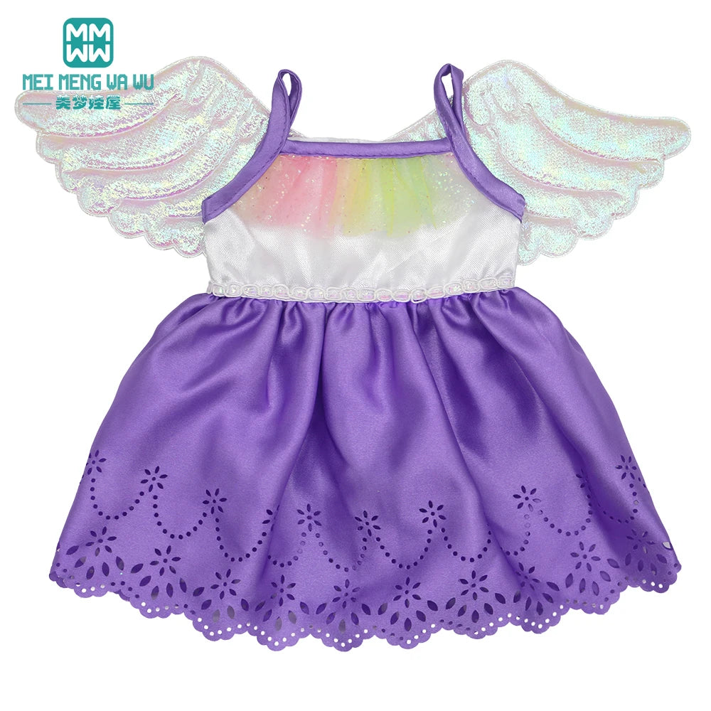 Fits 17-18inch American Doll and New Born Doll Clothes Fashion Dresses, Hooded Jumpsuit, Cardigan Strap Skirts Toys Gifts