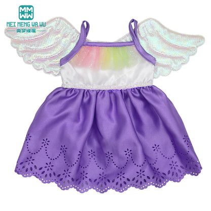 Fits 17-18inch American Doll and New Born Doll Clothes Fashion Dresses, Hooded Jumpsuit, Cardigan Strap Skirts Toys Gifts