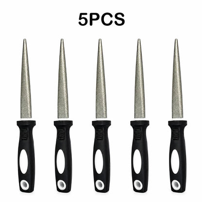 Ergonomic Handle Diamond Grinding Sharpener 1/3/5Pcs Wearproof Curved Flat Design Home Kitchen Blade Maintenance Tool