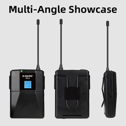Wireless Lavalier Microphone G-MARK GD1.4 UHF Professional Headset Clip Mic Bodypack Frequency Adjustable 50M For Party Show