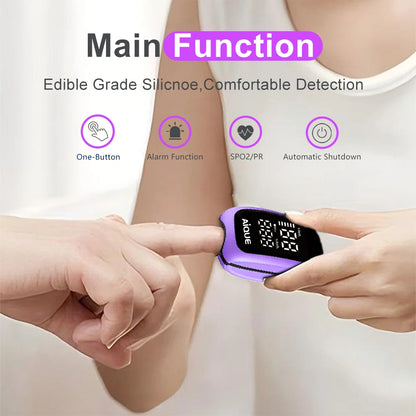 AiQUE Rechargeable Digital Finger Pulse Oximeter LED Medical SPO2 PR PI Health Alarm Fingertip Oxygen Saturation Monitor