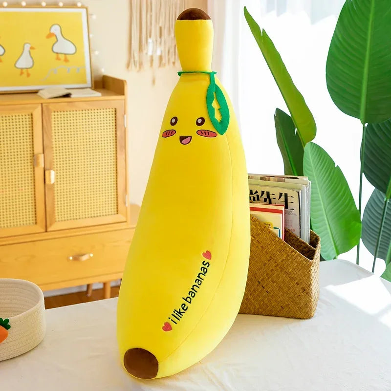 Banana Throw Pillow Long Pillow Cute Lazy Bed Leg Hug Doll Super Soft Girl Doll Squishy Plush Toy
