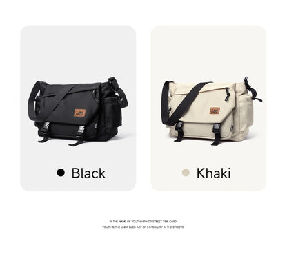 LEE Fashion Waterproof Large Crossbody Shoulder Bag Women Male Flip Laptop Messenger Bag Teenagers College Satchel School Bag