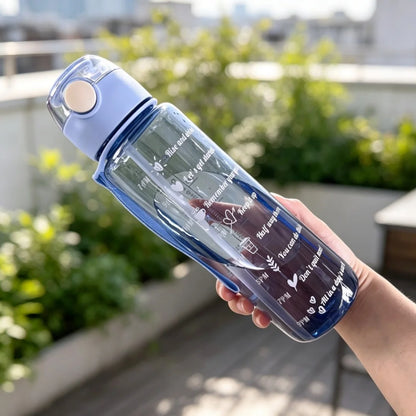 Transparent Motivational Scale Water Bottle, Clear Stylish Cup for Juice Coffee Drinking Water, Leakproof Durable Reusable