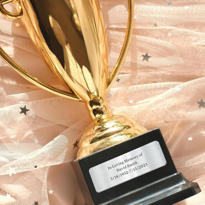 Personalized stainless steel Engraved Name Plate Memorial Plaque 3" W x 1" H | Custom Text Engraving, Memorial Keepsake Design