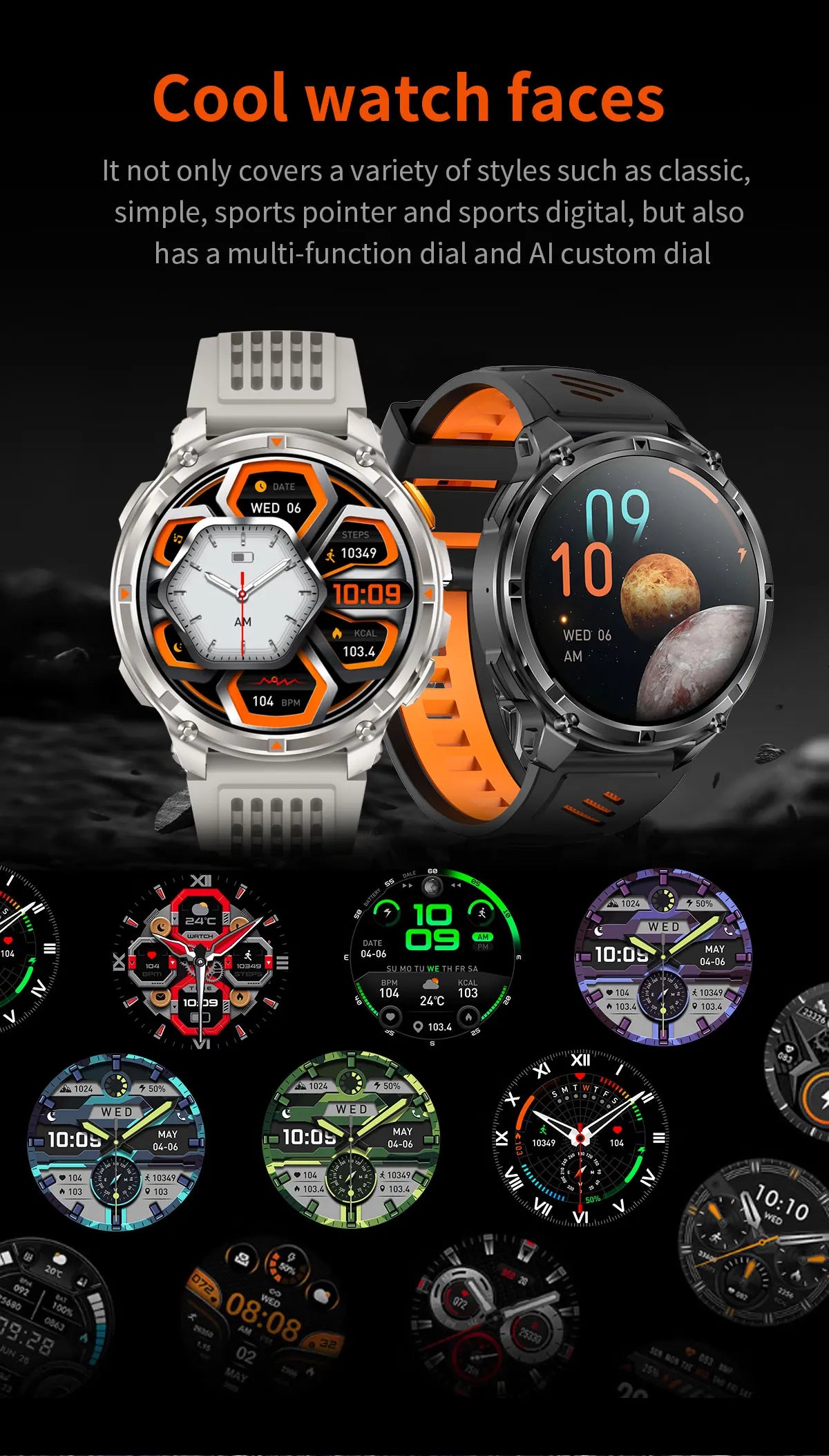 2026 New T-REX3 1100mAh Battery SmartWatch 10ATM Waterproof Compass Altitude HD Bluetooth call Sports Flashlight Smart Watch Men