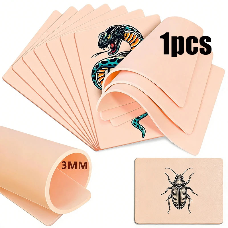SUANGL Tattoo Practice Skin Book Set-10 Sheets of 1mm Double-side Skin Suitable for Beginners and Studio Students To Practice
