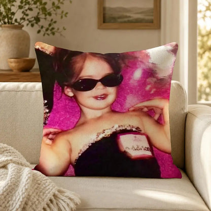Person A-Addison R-Rae Funny Cushion Cover Soft Short Plush Decorative Pillow Cover for Sofa Bedroom Easy to Clean
