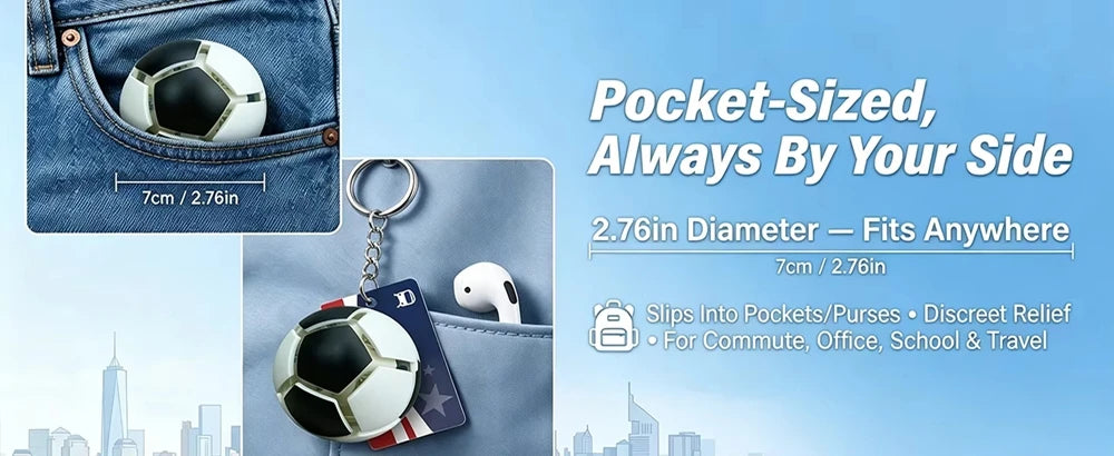 Football Fidget Keychain Pop It Stress Relief Soccer Ball Pendant Mini Decompression Toy Souvenir Bag Charm Gift For Soccer Fans