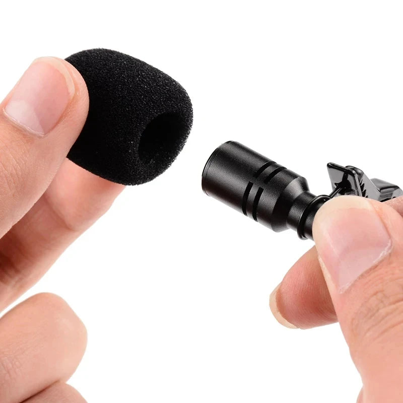 Portable Clip-on Lapel Lavalier Microphone 3.5mm Jack Hands-free Mini Wired Condenser Microphone For Iphone SamsungXiaomi Laptop