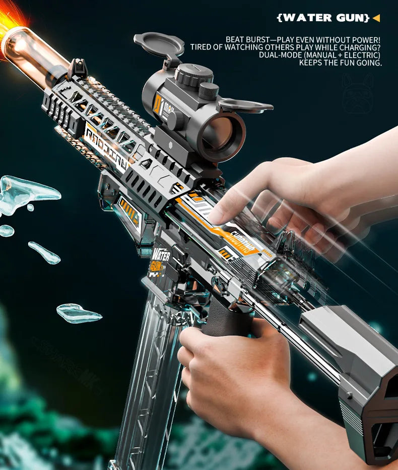 MK9 Pulse Children Electric Water Gun Automatic Water Absorption Induction Flash Light Spray Guns Summer Outdoor Toys for Kids