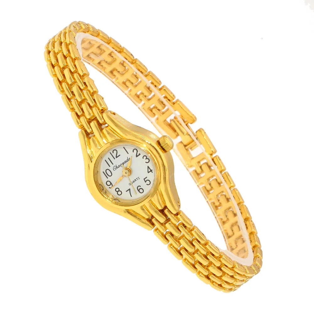 10pcs Women Bracelet Watch Golden Relojes Small Dial Quartz leisure Watch Popular Wristwatch Hour female ladies elegant watches