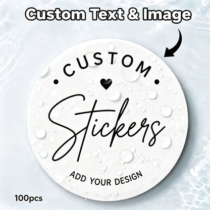 1/50/100PCS Custom Round Waterproof Stickers with Personalized Text & Images for Brand Logo, Product Packaging & Cans Labels