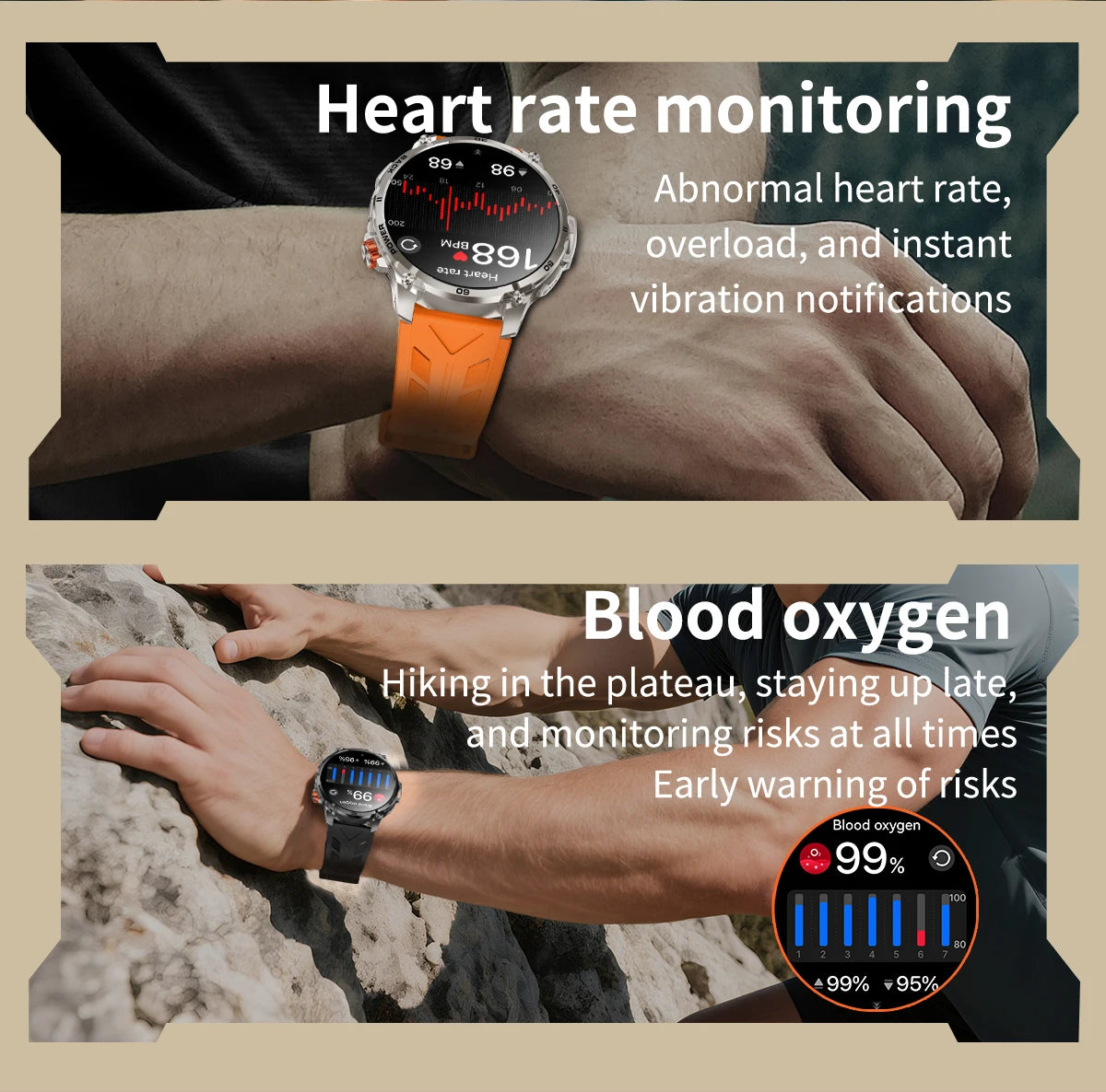 LIGE 2026 Nowy Wojskowy Smartwatch Męski Bateria 1000mAh Wodoodporny 5ATM GPS Rozmowy Bluetooth Wyświetlacz AMOLED Sportowy Smartwatch dla Mężczyzn