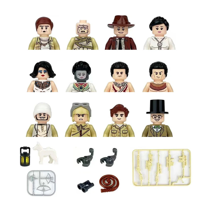 City character building block figure set, little block people, block accessories, engineer, doctor, firefighter, kids' toy