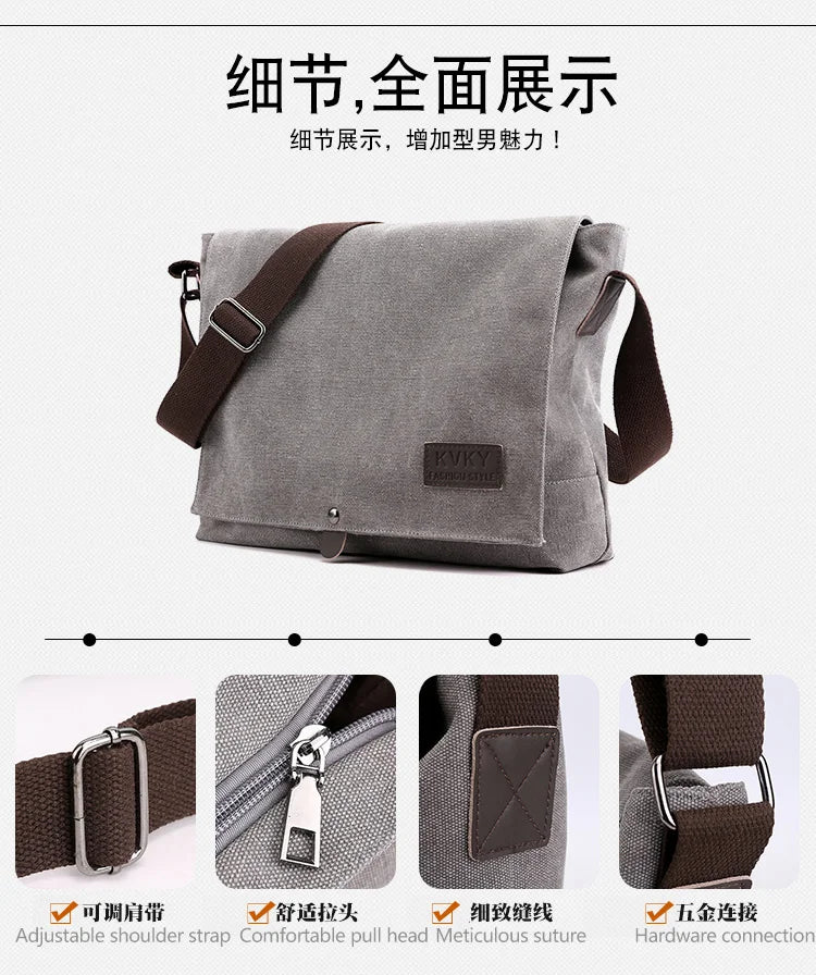 Men's multi-functional shoulder bag, leisure large capacity business travel bag, fashionable storage sling bag