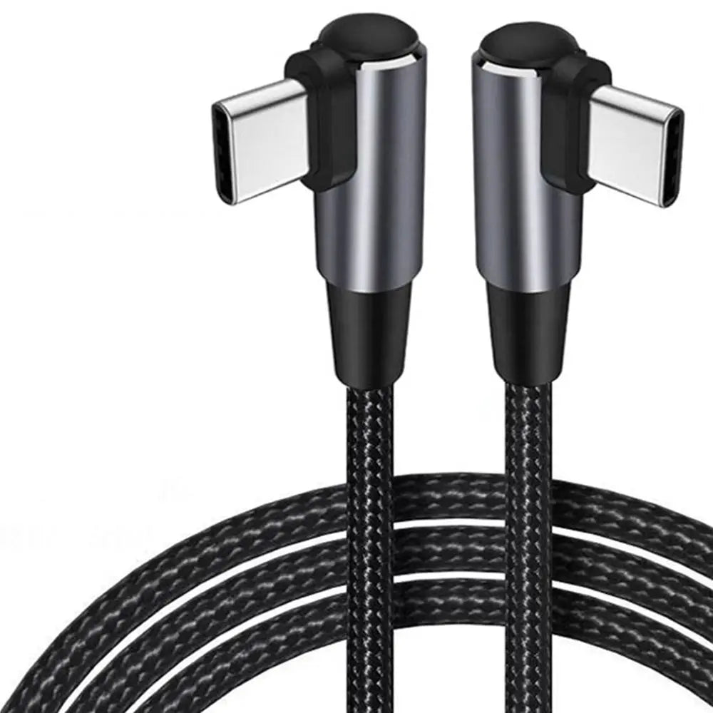 60W PD Fast Charging Line USB C to USB Type C Cable Right Angle Wire 90 Degree Data Cable For Laptop Mobile Phone