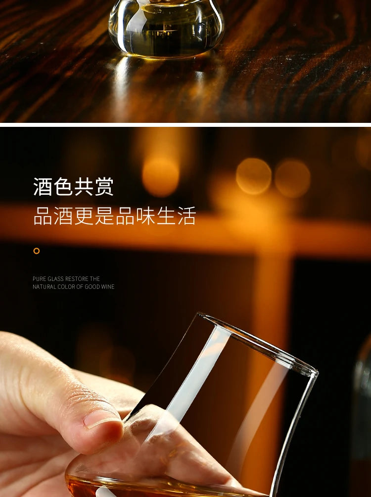 Crystal Whiskey Glass Handmade Tulip Design Big Belly Cognac Tasting Cup For Scotch Bourbon Barware Home Bar Gift Set