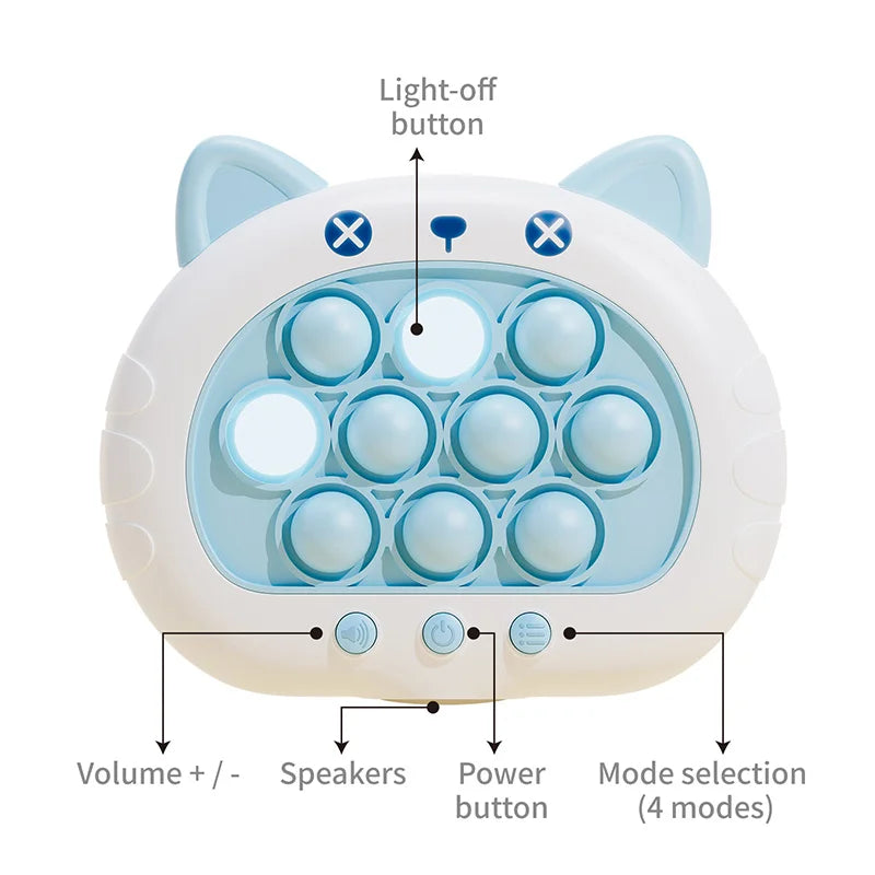 3 Colors 1 pcs Electronic Pop Quick Push Bubbles Game Machine Kid Cartoon Fun Squeezing Toys Anti Stress Sensory Bubble Toy Gift