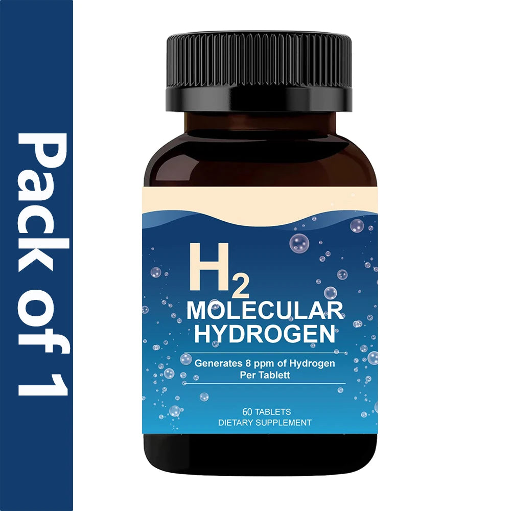 H2 Molecular Hydrogen - Supports Healthy Aging, Cellular Energy & Brain Health - with Elemental Magnesium - GMO-Free, 60 Tablets