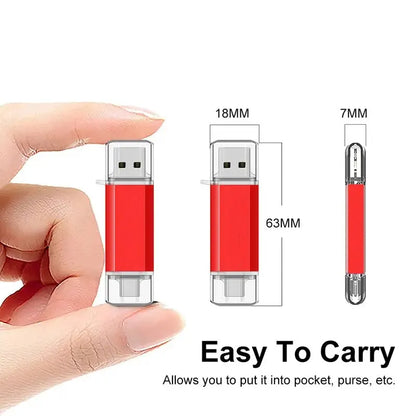 NOWY Pendrive OTG 2 w 1 typu C 128 GB 64 GB Szybki dysk flash USB OTG Pendrive 64 GB 128 GB Dyski flash USB OTG 2 w 1 typu C