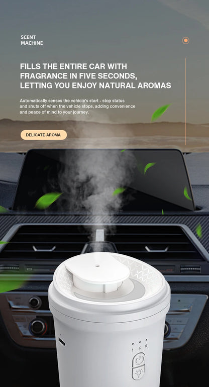 Namste 50m³ Car Air Freshener Perfume Aroma Diffuser No Water Essential Oils Aluminum Alloy Material Button Type-c Charge