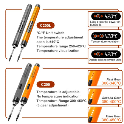 USB Electric Soldering Iron Kit 8W Mini Portable Professional Pen LED Smart 1000mAh Iron Rapid Heating DIY Welding Solder Tools