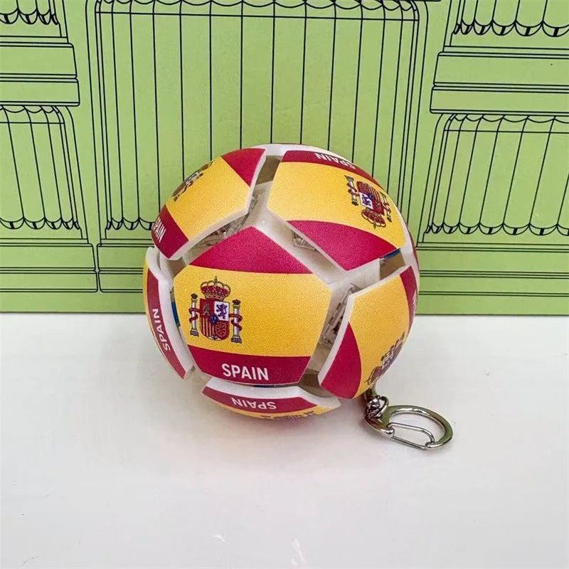 USA Mexico Canada All Country Flag Football Keychain Fidget Stress Ball Squishy Decompression Toy Anxiety Relief Fan Souvenir