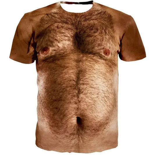 Men's 6-pack Abdominal Muscle T-shirt 3D Printed Short Sleeved Fitness Running Sports Casual Loose Short Sleeved Comfortable Shi