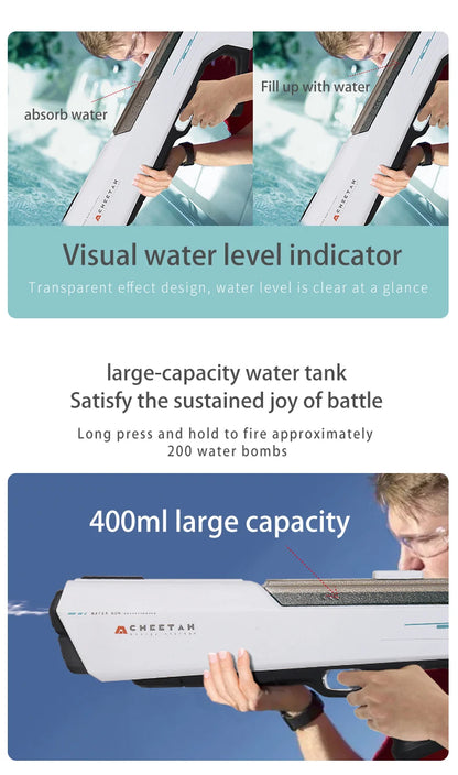 Mini Electric Automatic Water-Absorbing Water Gun with Modular Battery,Large-Capacity High-Pressure Water Spray Toy for Children