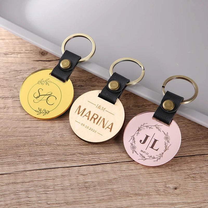 Custom Engraved Wedding Names Wood Key Chain, Custom Gifts for Wedding Gift Key Chain, Birthday, Valentines or Galentines Gift