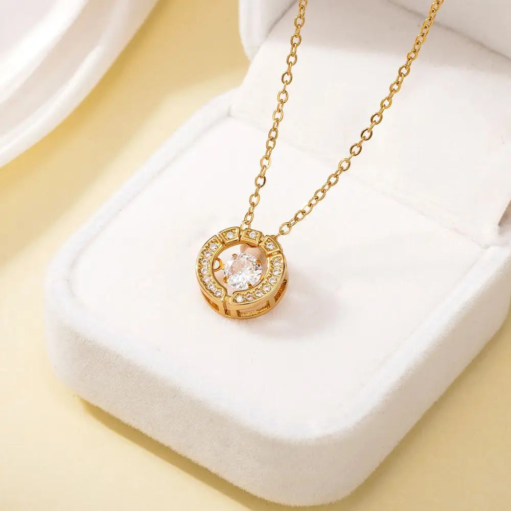 TOHM Classic Fashion Stainless Steel Choker Necklace Zircon Chain For Couple Jewelry Gifts Dropshipping Wholesale
