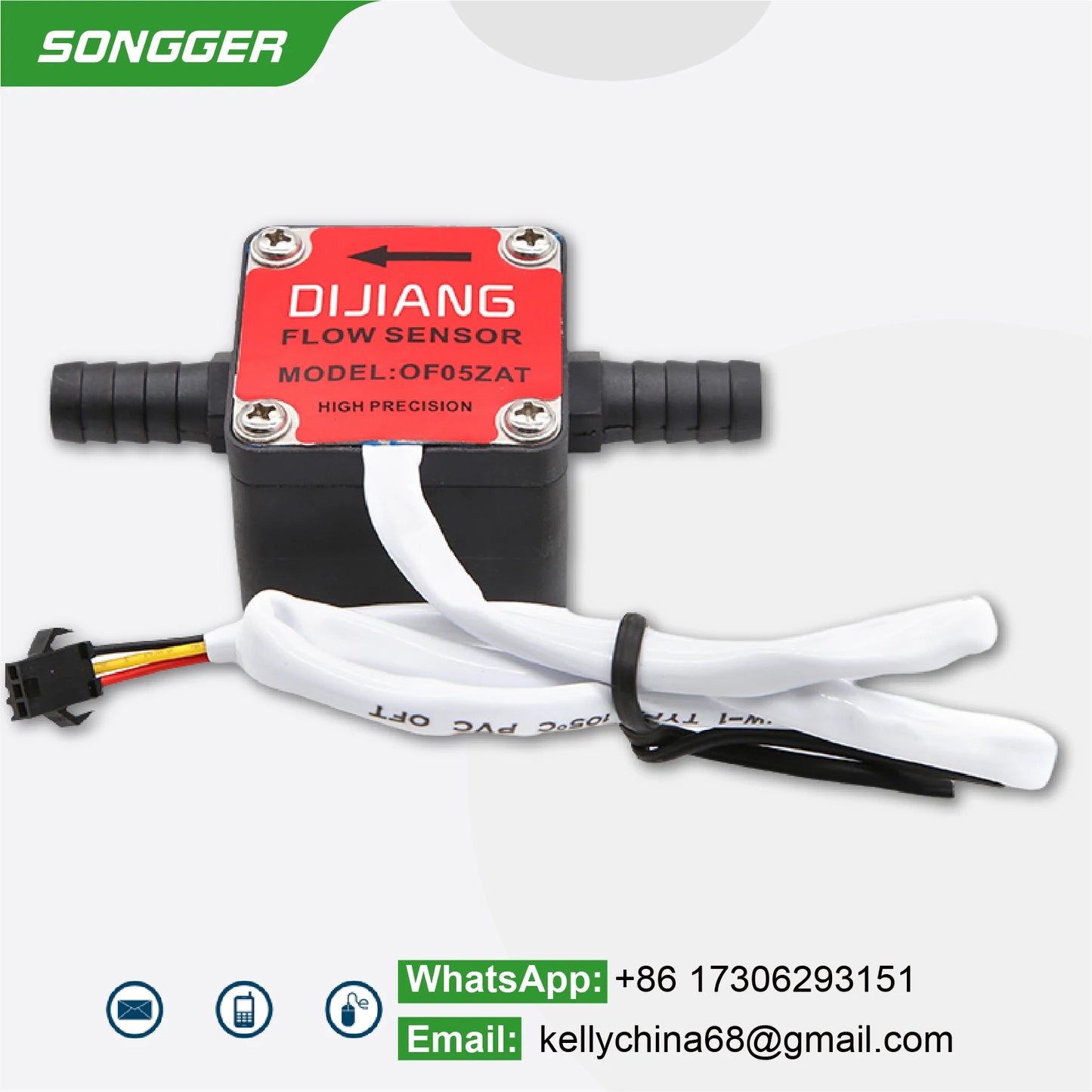 Liquid Flow Sensor G1/4 G1/2 G3/4 DC 3.5‑24V Pulse Gear Flow Meter 18‑3000L/H for Water Oil Milk Measurement