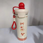 Cute Cat Thermal Water Bottle With Straw Bow Sticker Stainless Steel Thermos For Hot Cold Water Coffee Tea Thermal Cup 600ml
