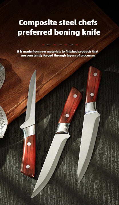 Stainless Steel Cow and Sheep Cutting Knife, Pig Specific Bone Cutting Knife, Pointed Knife, Meat Cutting Kitchen Knife.