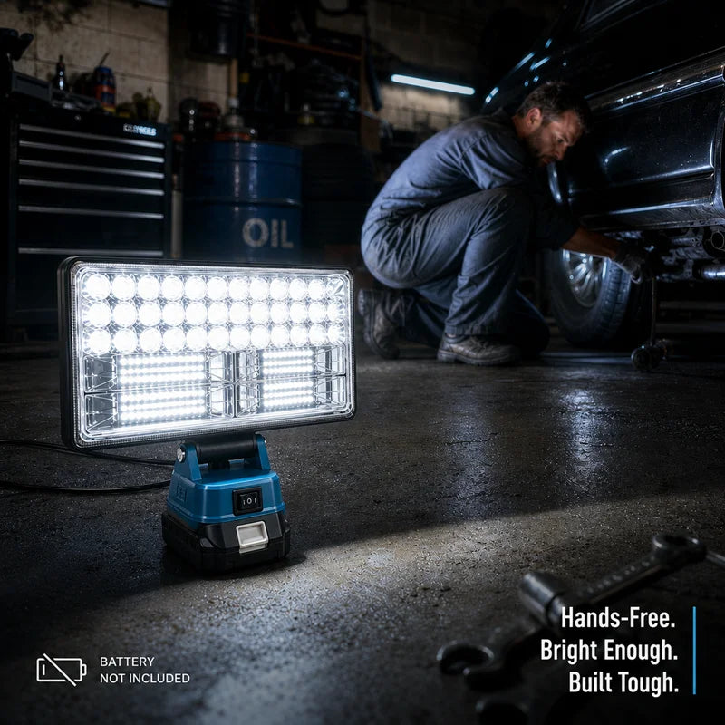 90W LED Work Light for Makita 18V Battery LED Spotlight -9000LM Cordless Jobsite Flood Light Construction Work Light USB Charger