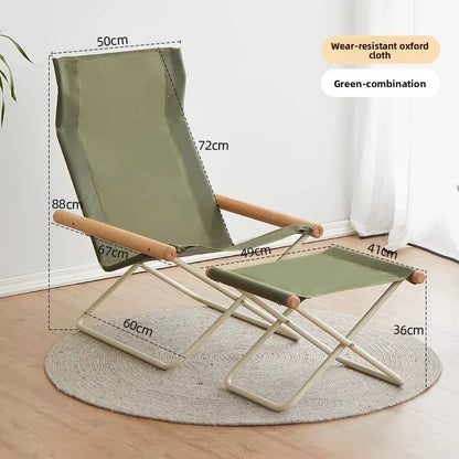 Outdoor folding chairs, portable camping chairs, solid wood armrest reclining chairs, beach chairs, horse stools, folding stools
