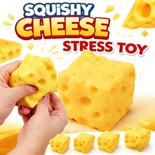 Cube Cheese Squeeze Toy Simulation Cheese Fidget Toy Slow Rebound Shapeable Venting Ball for Adult Stress-relief Squishy Toys