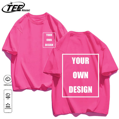 Men's Personalized T-shirt 100%Cotton Tee Custom Shirt Make Your Design Logo Text Men Women Design Your Gift Couple Tshirt
