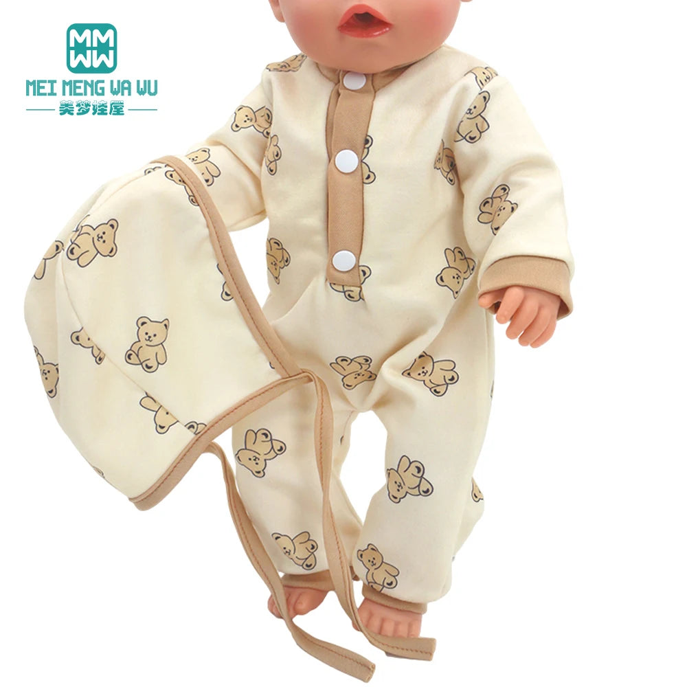 Fits 17-18inch American Doll and New Born Doll Clothes Fashion Dresses, Hooded Jumpsuit, Cardigan Strap Skirts Toys Gifts