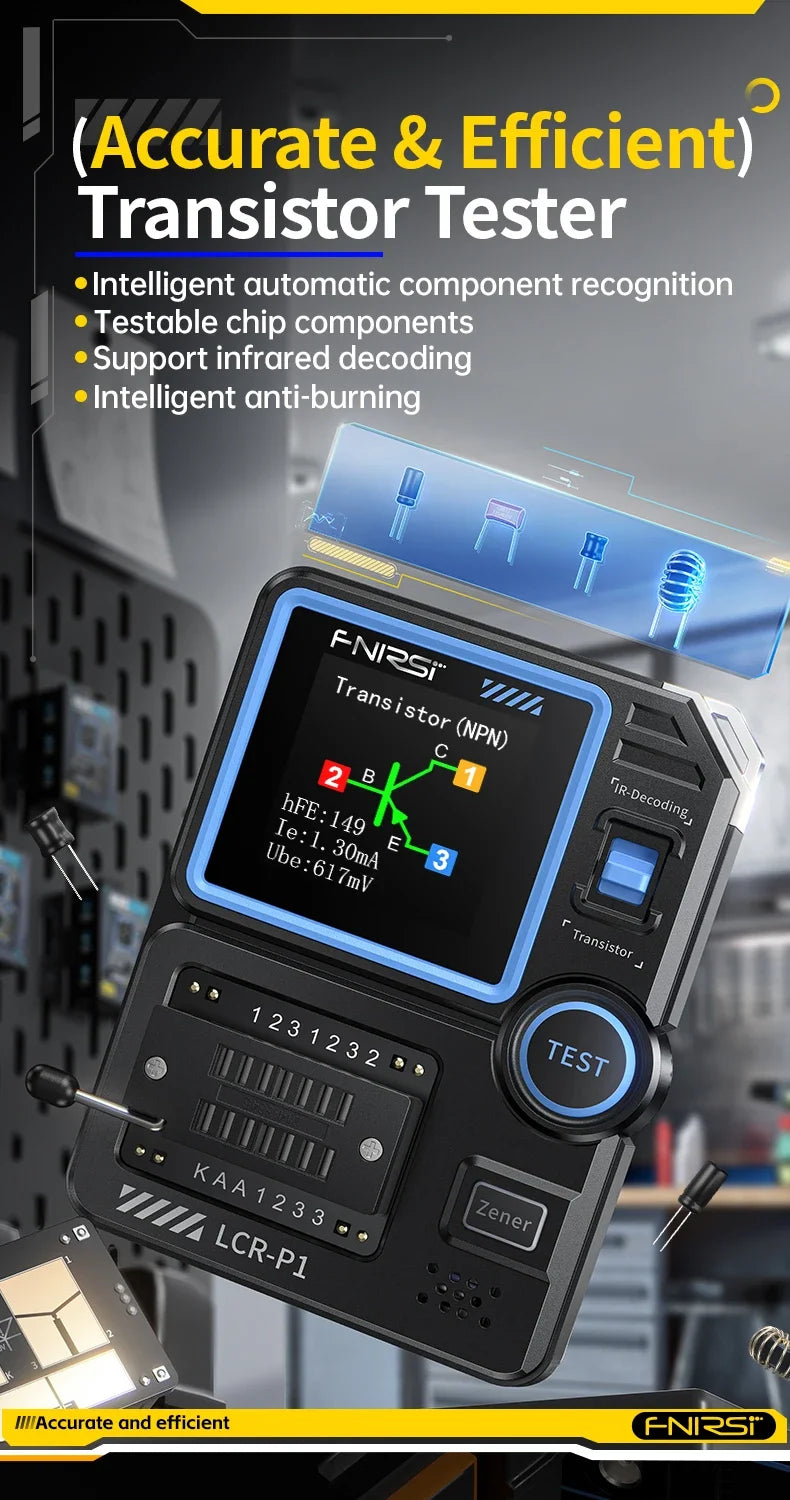 FNIRSI LCR - P1 A Multifunctional Tester for Transistors, Diodes, Capacitance, Resistance, LCR and ESR Measurements