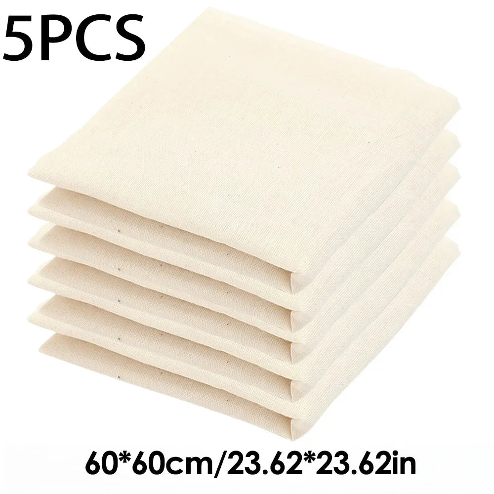 Reusable Nut Milk Cloth Bag Strainers Unbleached Natural Cotton Cheesecloth Cheese Yogurt Tofu Filter Kitchen Fine Mesh Strainer