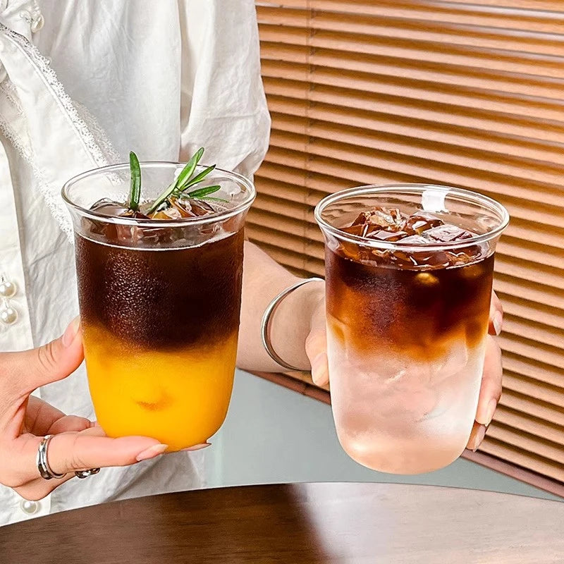 1/6pcs Japanese Glass Cup Milk Coffee Glass Mug Transparent Mug Beer Ins Water Drinking Cup Kitchen Accessory Water Glass Cups