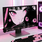 Bow Lace Cute Table Screen Decorative Computer Monitor Decorative Stickers Gaming Room Frame Display Screen Decorative Ornaments