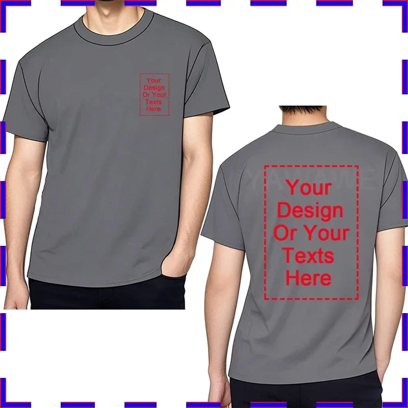 Custom Unisex Tshirt Add Your Own Message Cotton O Neck Top Tees Bigger Size Gift Custom Unisex Personalized Tshirts  4XL 5XL