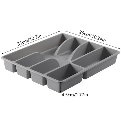 1Pc Kitchen Drawer Cutlery Organizer Silverware Holder Utensil Divider Box Plastic Flatware Storage Tray Home Restaurant Supply