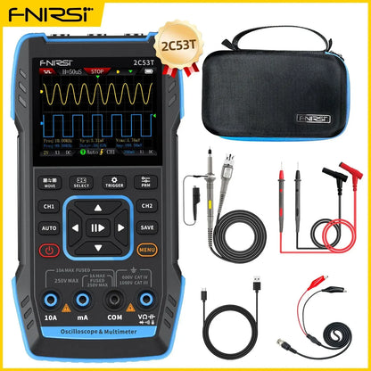 FNIRSI 2C23T 2C53T Upgrade 50MHz Handheld Digital Oscilloscope Multimeter Signal Generator 3 in 1 Dual Channel Automotive Tools