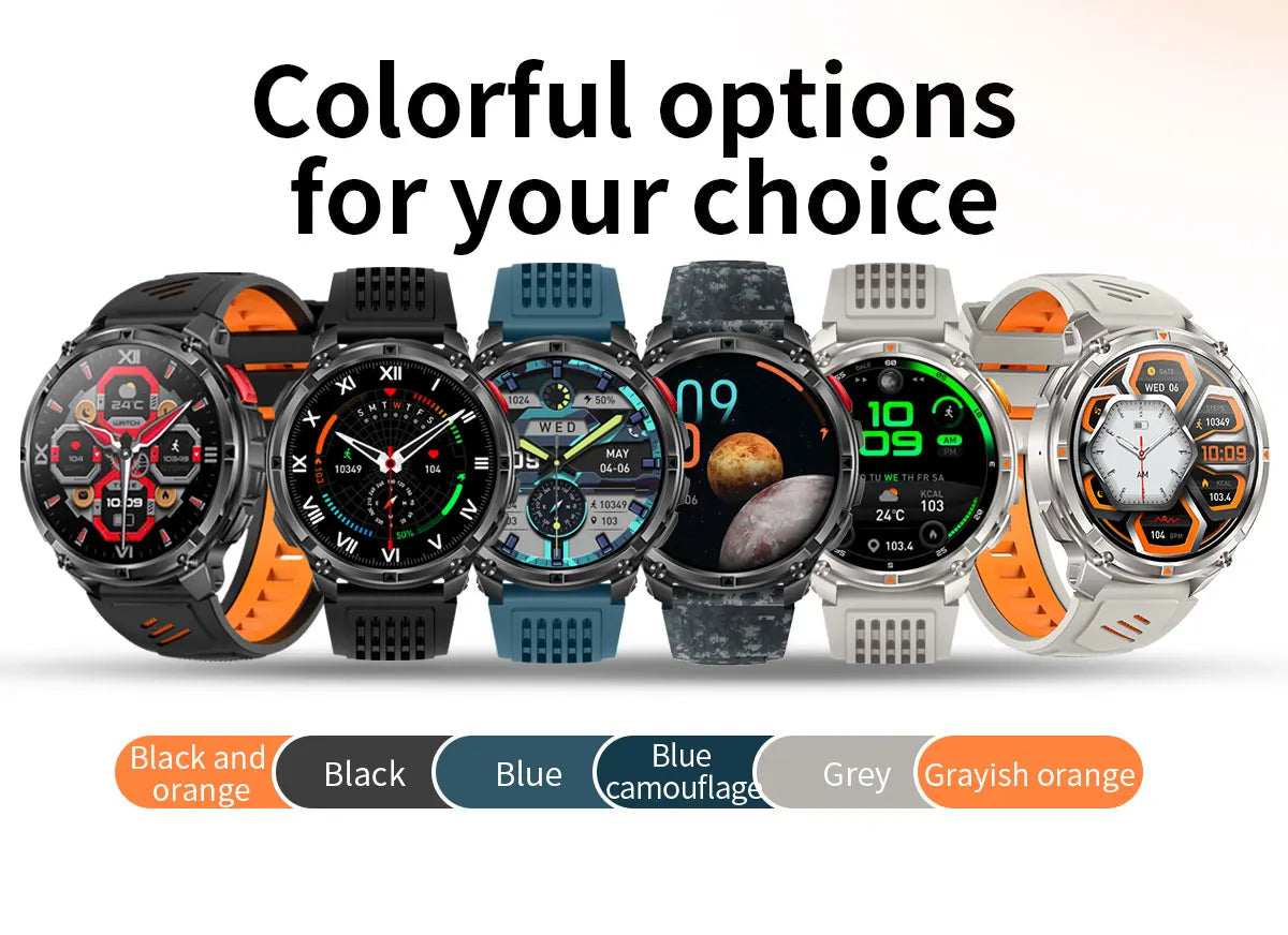 2026 New T-REX3 1100mAh Battery SmartWatch 10ATM Waterproof Compass Altitude HD Bluetooth call Sports Flashlight Smart Watch Men