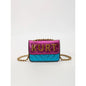 Mini Magnetic Crossbody Bag – Letter Flap, Chain Strap, Zipper Closure. Multi-Color, Perfect for Casual, Office & Everyday Use.