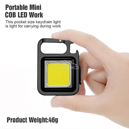COB Work Light Flashlamp Mini Flashlight Keychain Carry LED Waterproof USB Charge Convenient Emergency Outdoor Lighting Camping